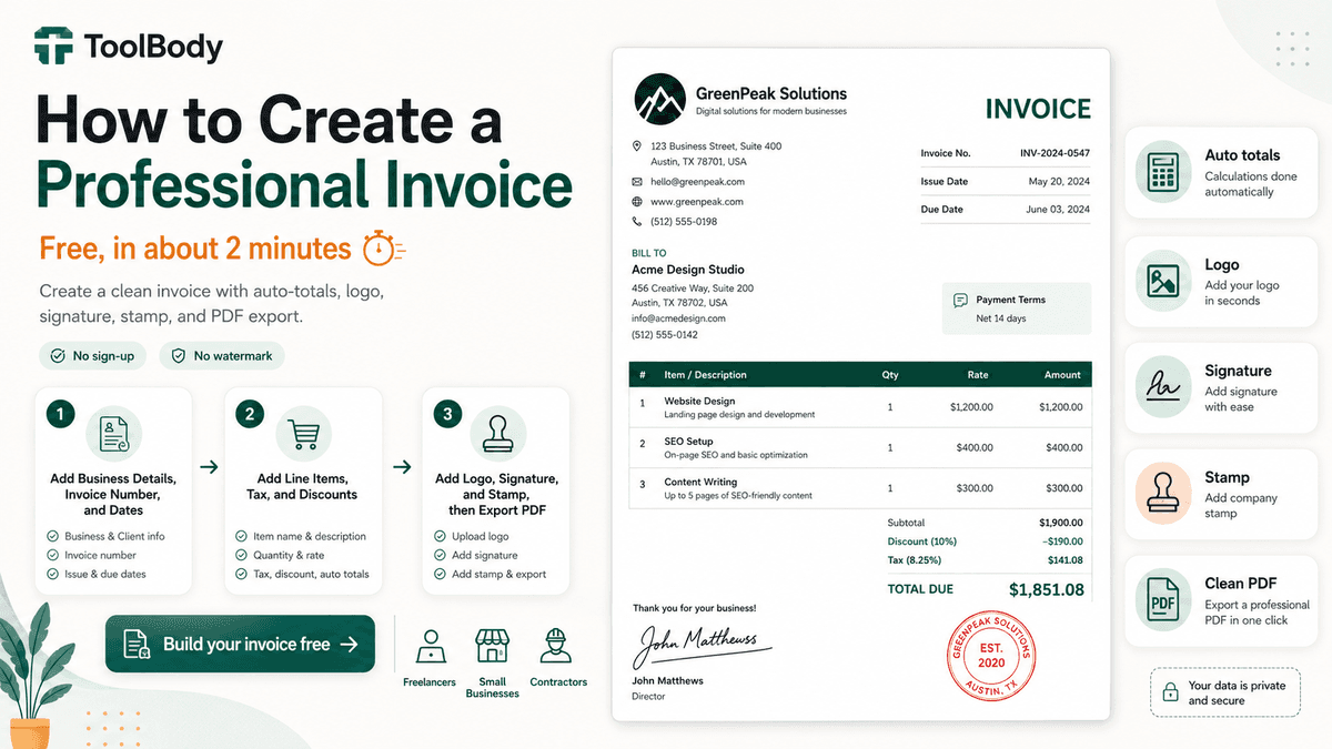 How to create a professional invoice free