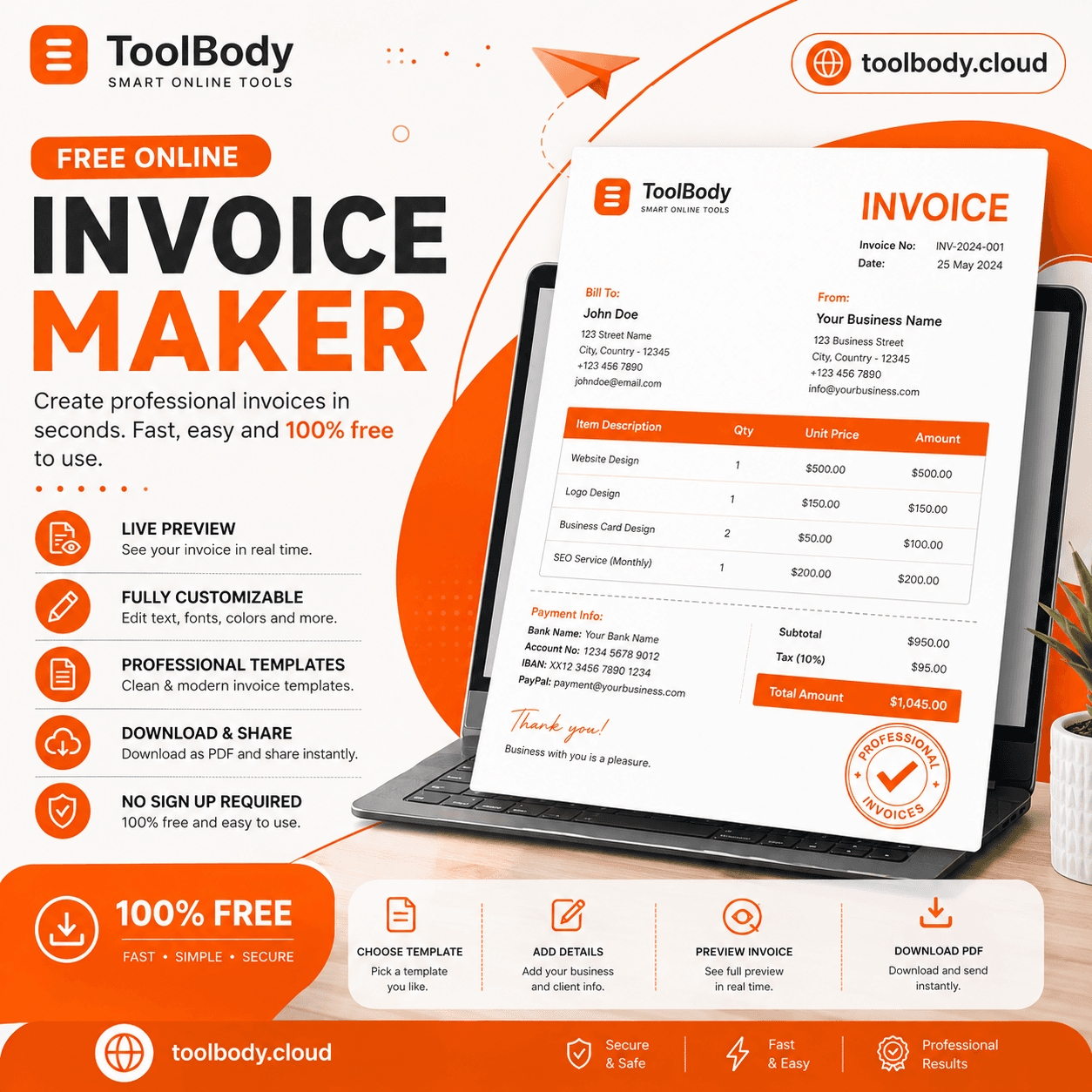 Free Invoice Maker Online – Generate Custom Invoices at No Cost