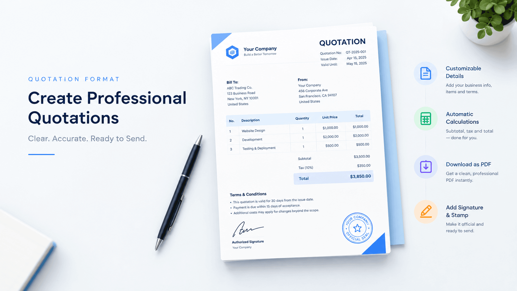 Quotation Format: How to Create a Professional Quotation + Free Template