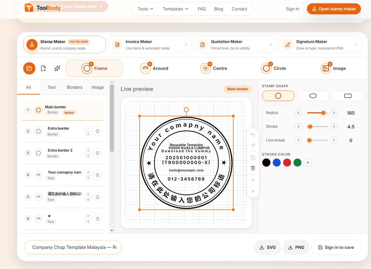 Stamp Maker Online Free: Create Round, Company and Date Stamps Instantly